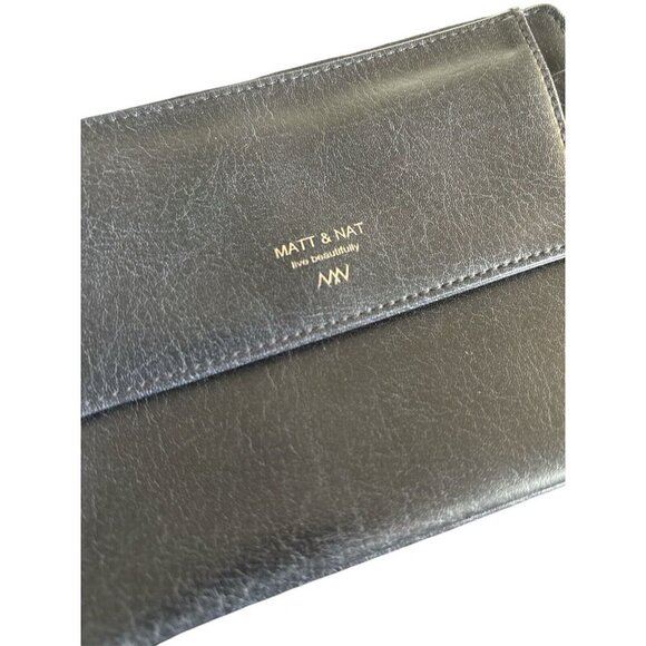 Matt & Nat Wristlet Vegan Leather Wallet Clutch Blue Removable Strap Distressed - Picture 3 of 12